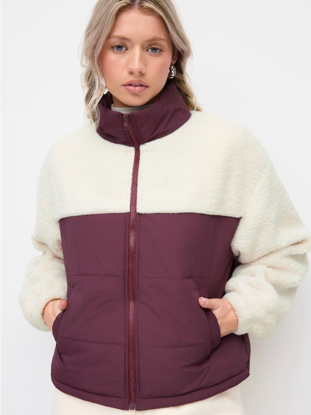 NWT Oversized Fleece Colour Block